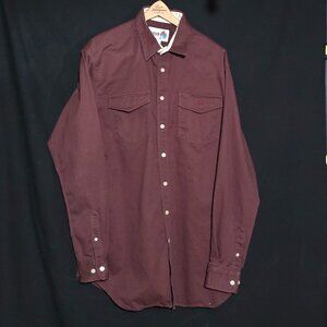 Vtg IMUS Auto Body Express Made in USA LS BF - Brick - Sz XLT*